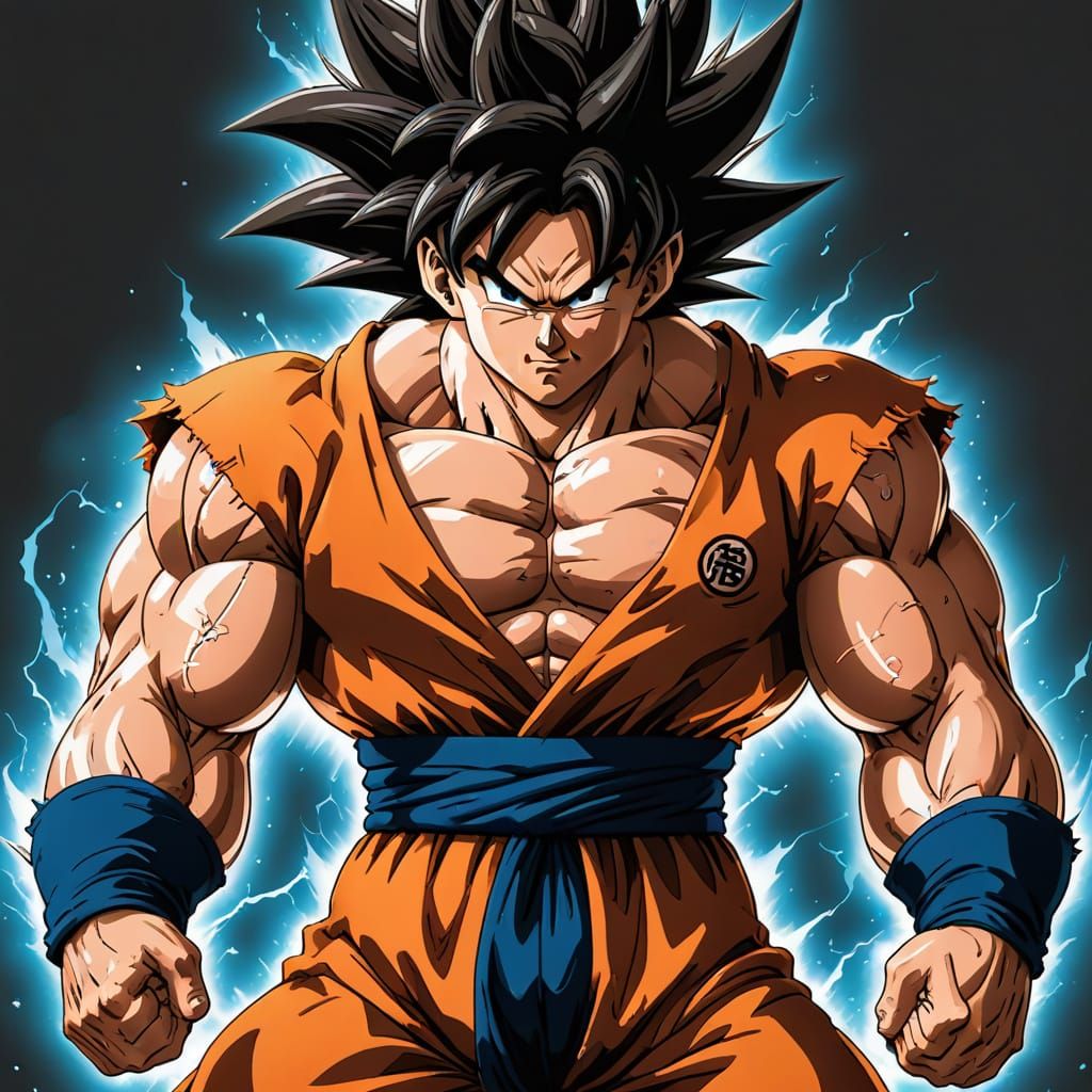 Muscular Goku in Epic Form