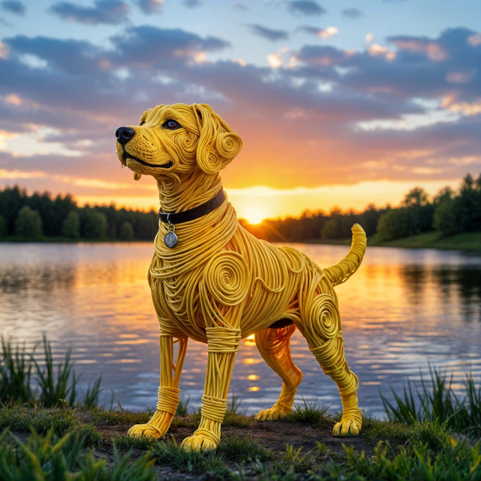 Wire Labrador Dog at Sunrise