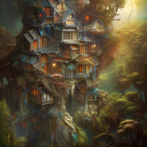 Fantasy Village: 3D Rendered Cinematic Landscape