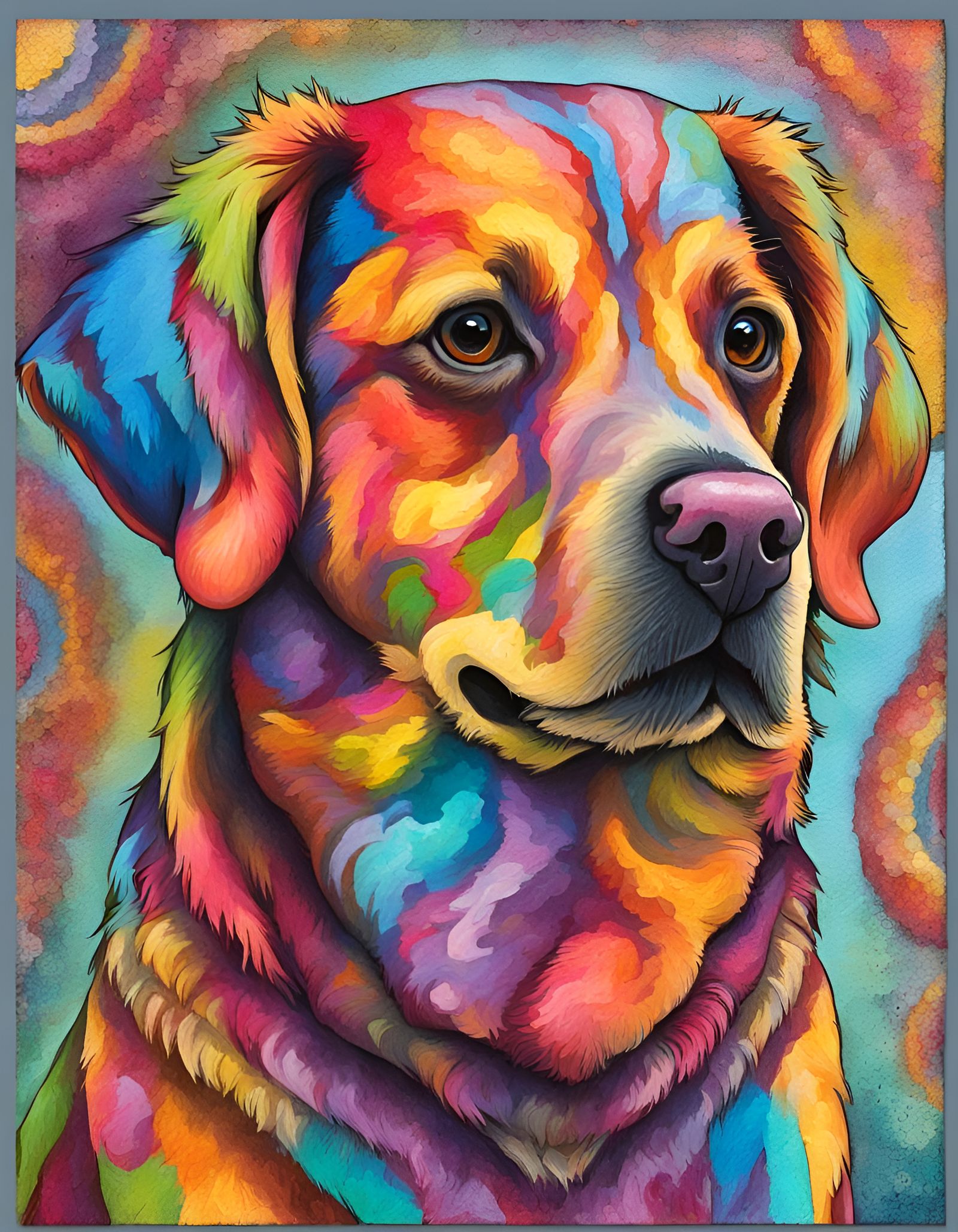 Colorful Dog Portrait