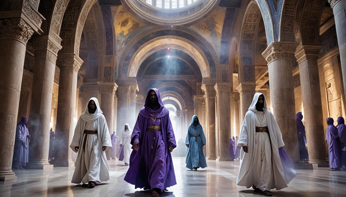 Enigmatic Arcturian Figure in Luxurious Robes Adorned with V...