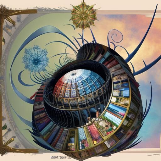 Kaleidoscopic Fractal Mandala in Symmetrical Tile Design