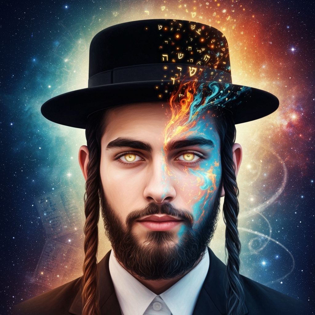 Surreal Portrait: Jewish Man in Abstract Digital Art