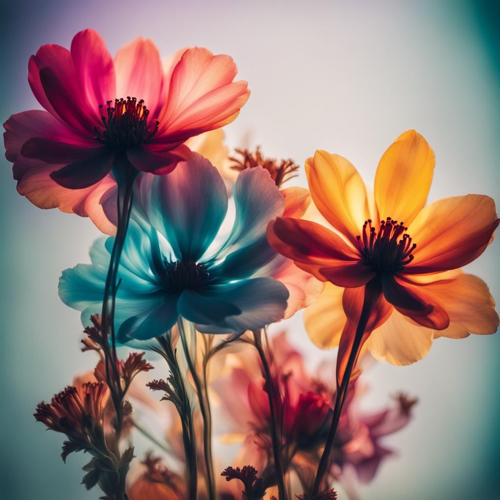 Flower Photography in Double Exposure Style