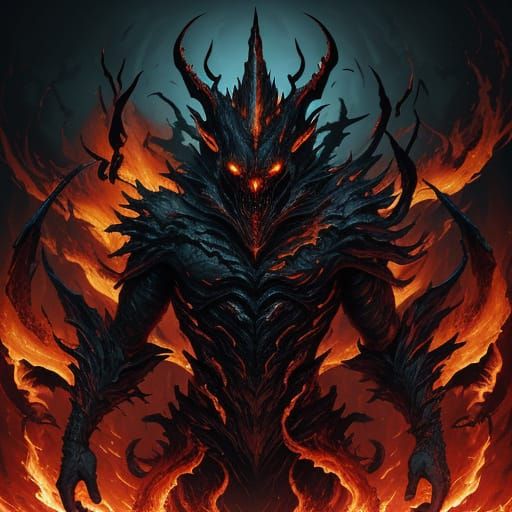 Cyberpunk Horror Glyph in Flickering Orange Glow