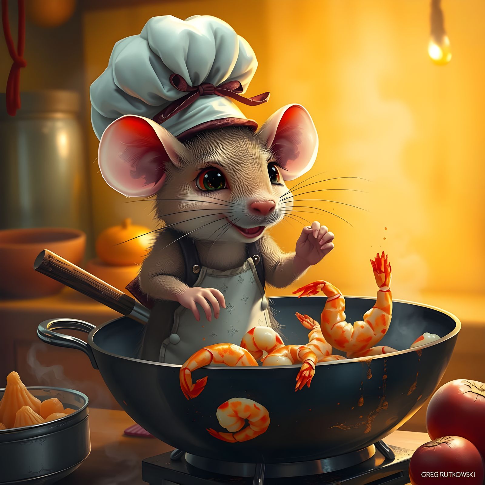 Surreal Fried Dish, in Rutkowski Style