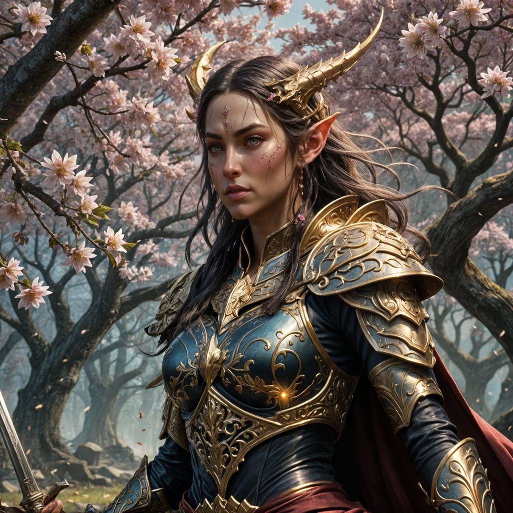 Elven Warrior Victory in High Fantasy Art
