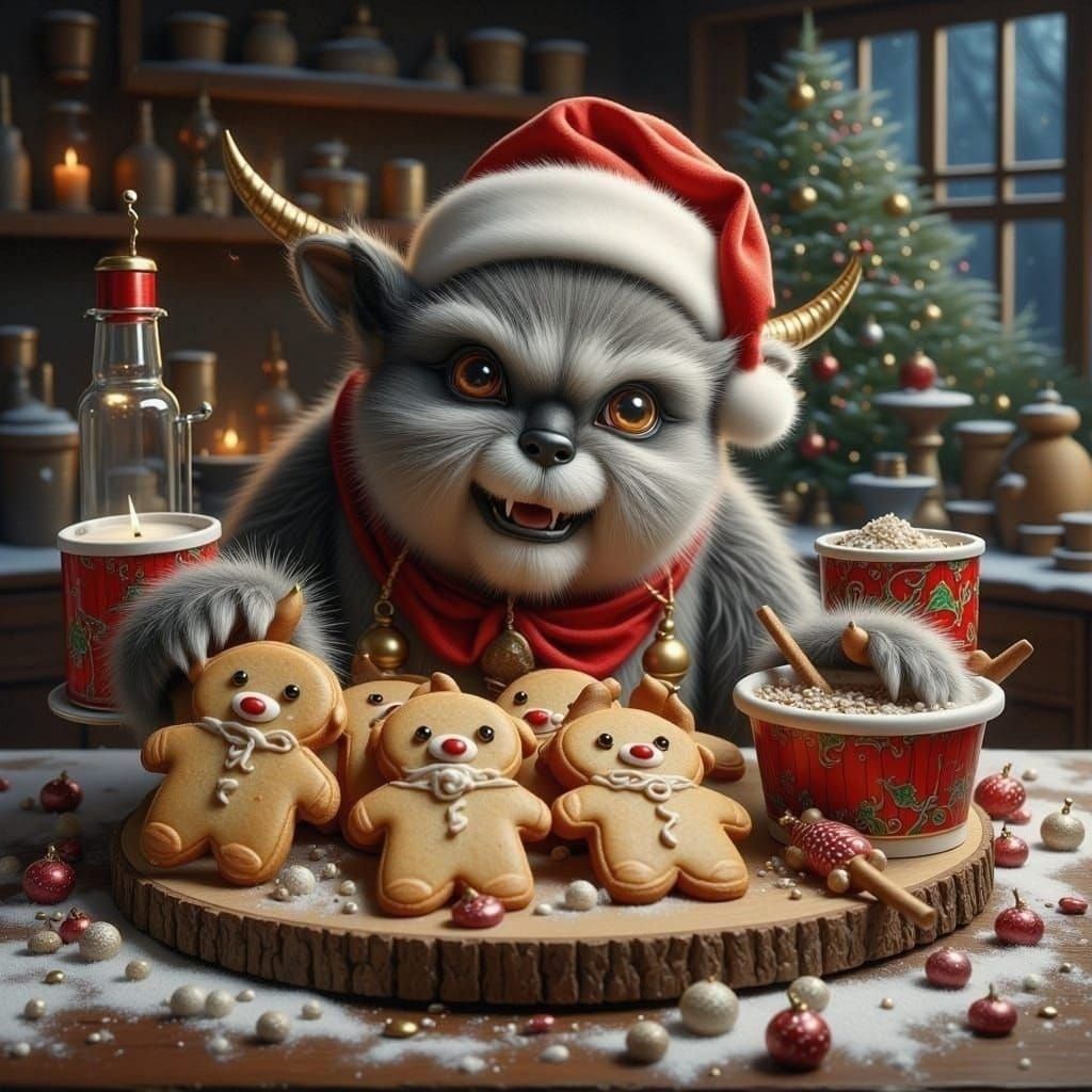 Festive Krampus Christmas Cookies: A Whimsical Depiction