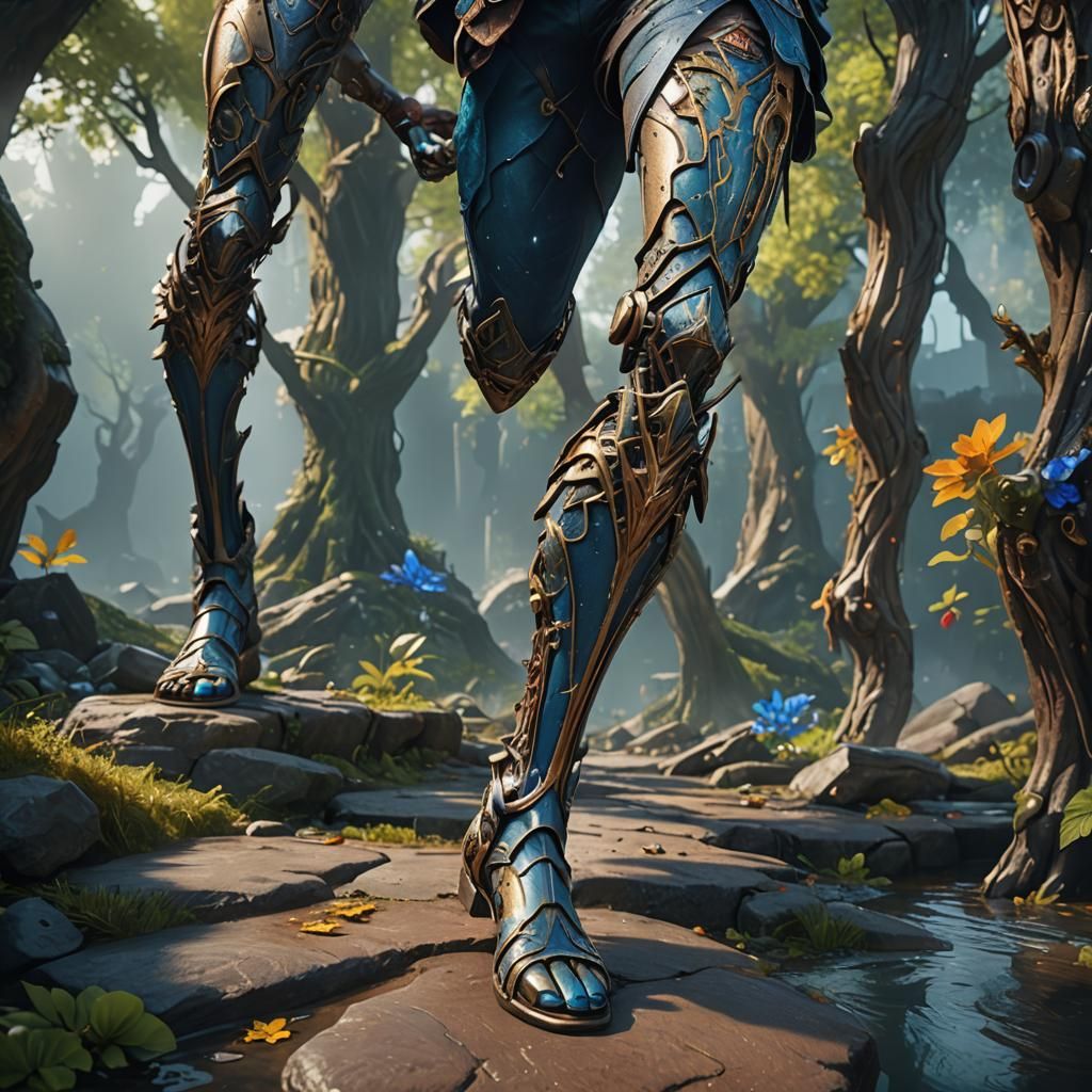 Detailed Matte Painting of Legs in Deep Color