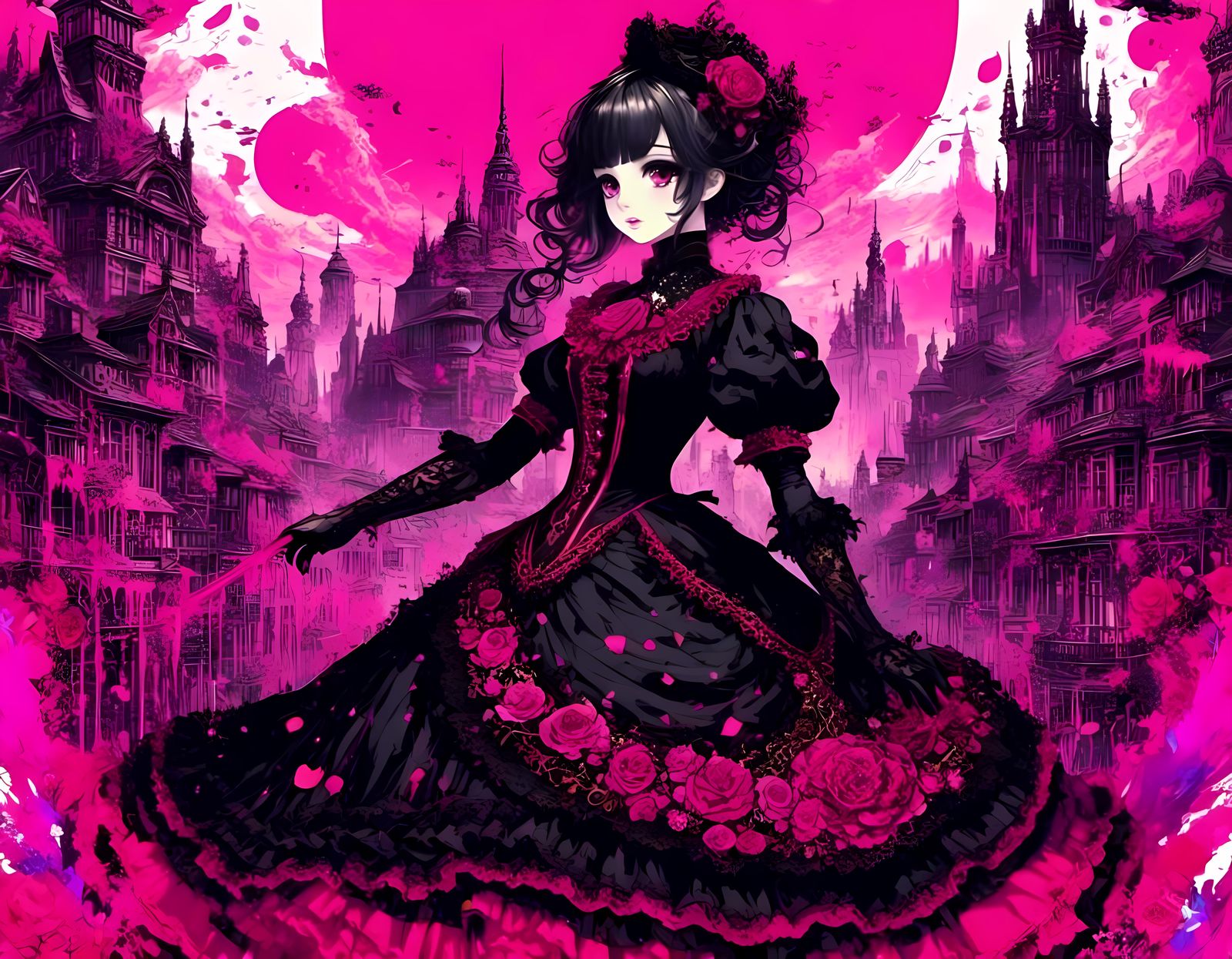 Vibrant Glitchcore Image in Pink