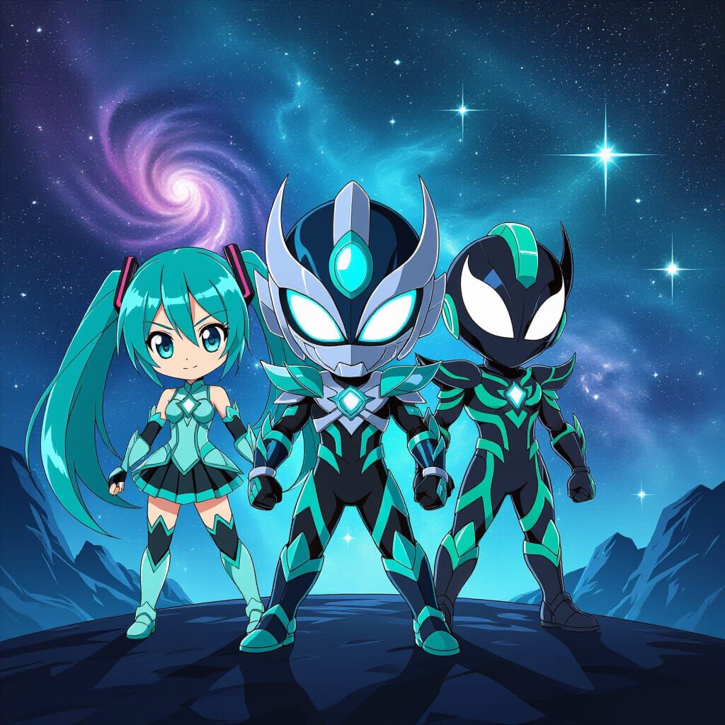 Chibi Heroes in Venom Star Guardian Attire