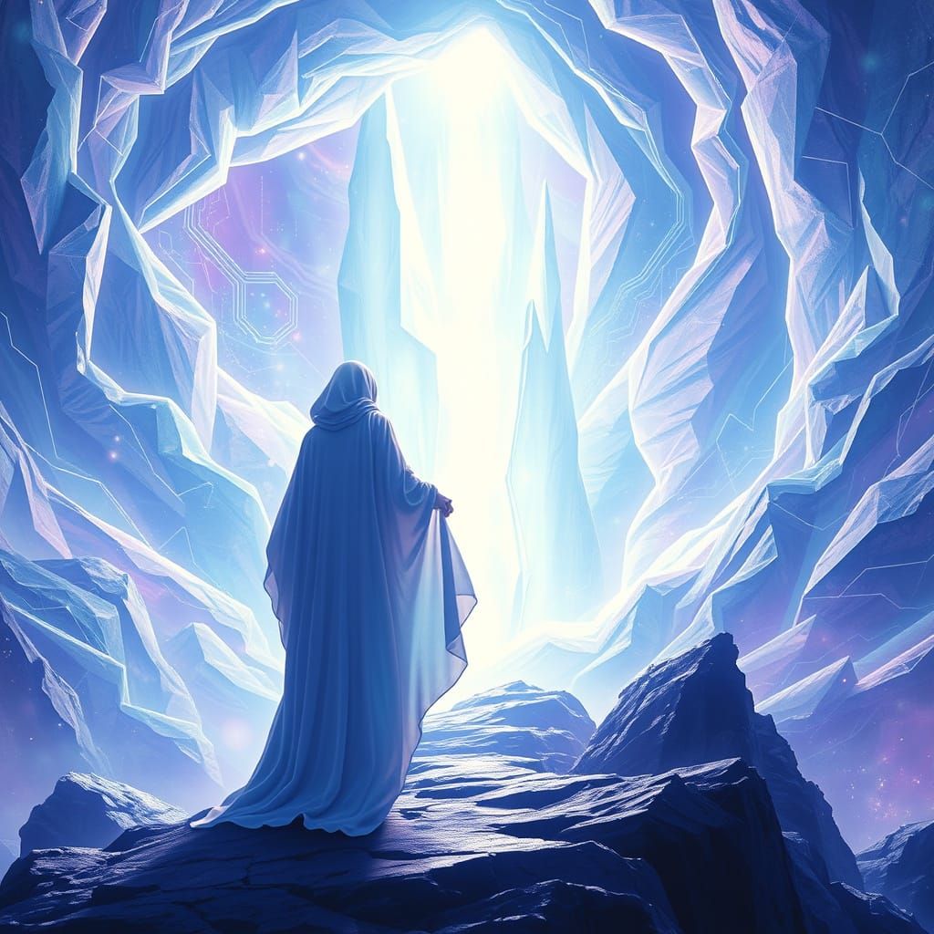 Ethereal Being Transcends Reality in Vibrant, Celestial Port...