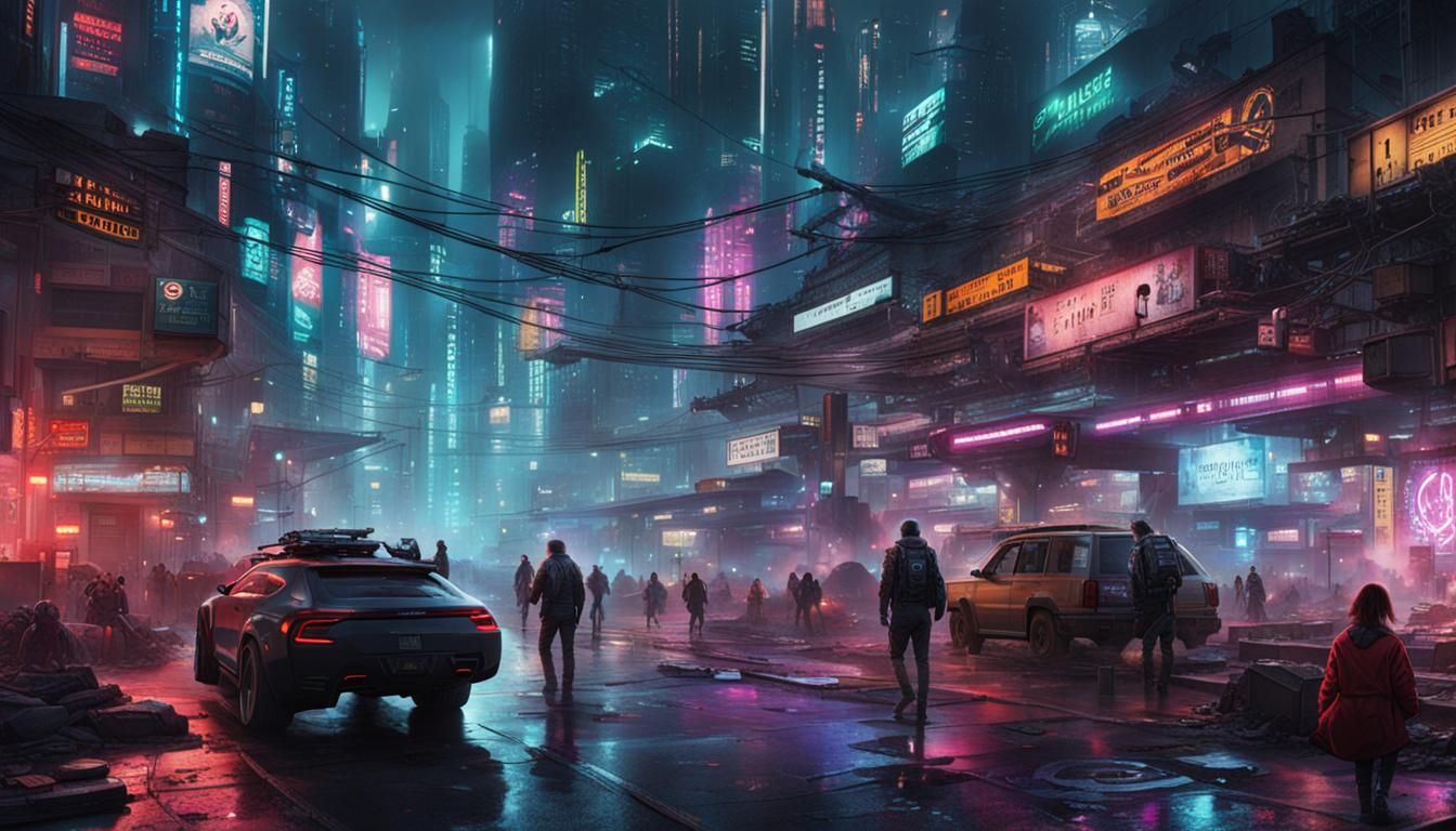 Cyberpunk Science Fiction Scene in 8K