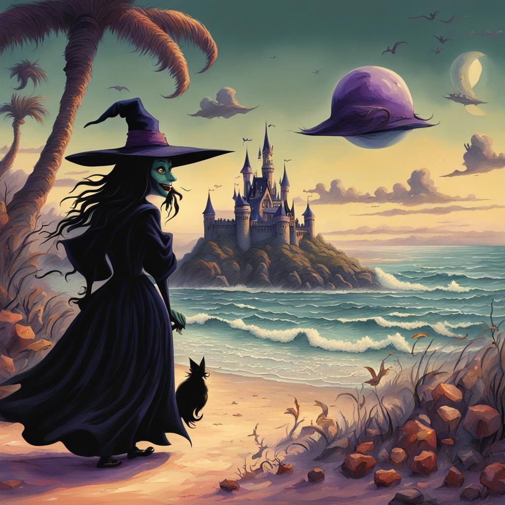 Sinister Witch Vacation on a Fantasy Beach