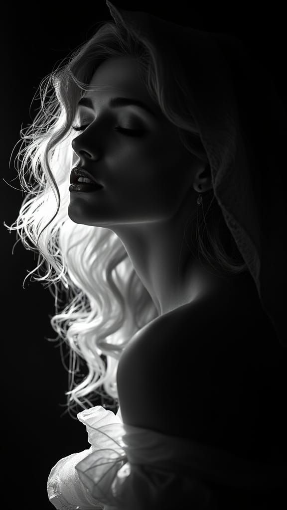 Surreal Woman in Chiaroscuro Style