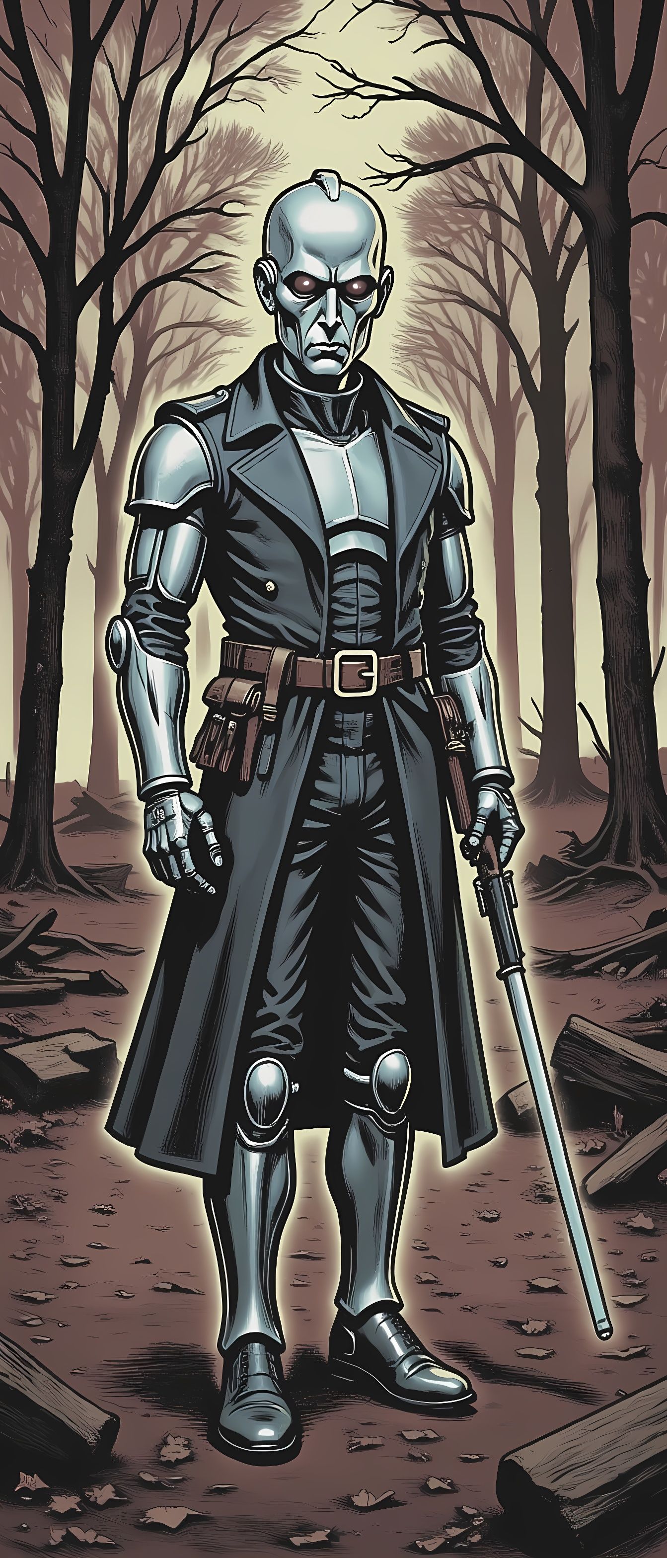 Man and Woman Together in Snowy Landscape