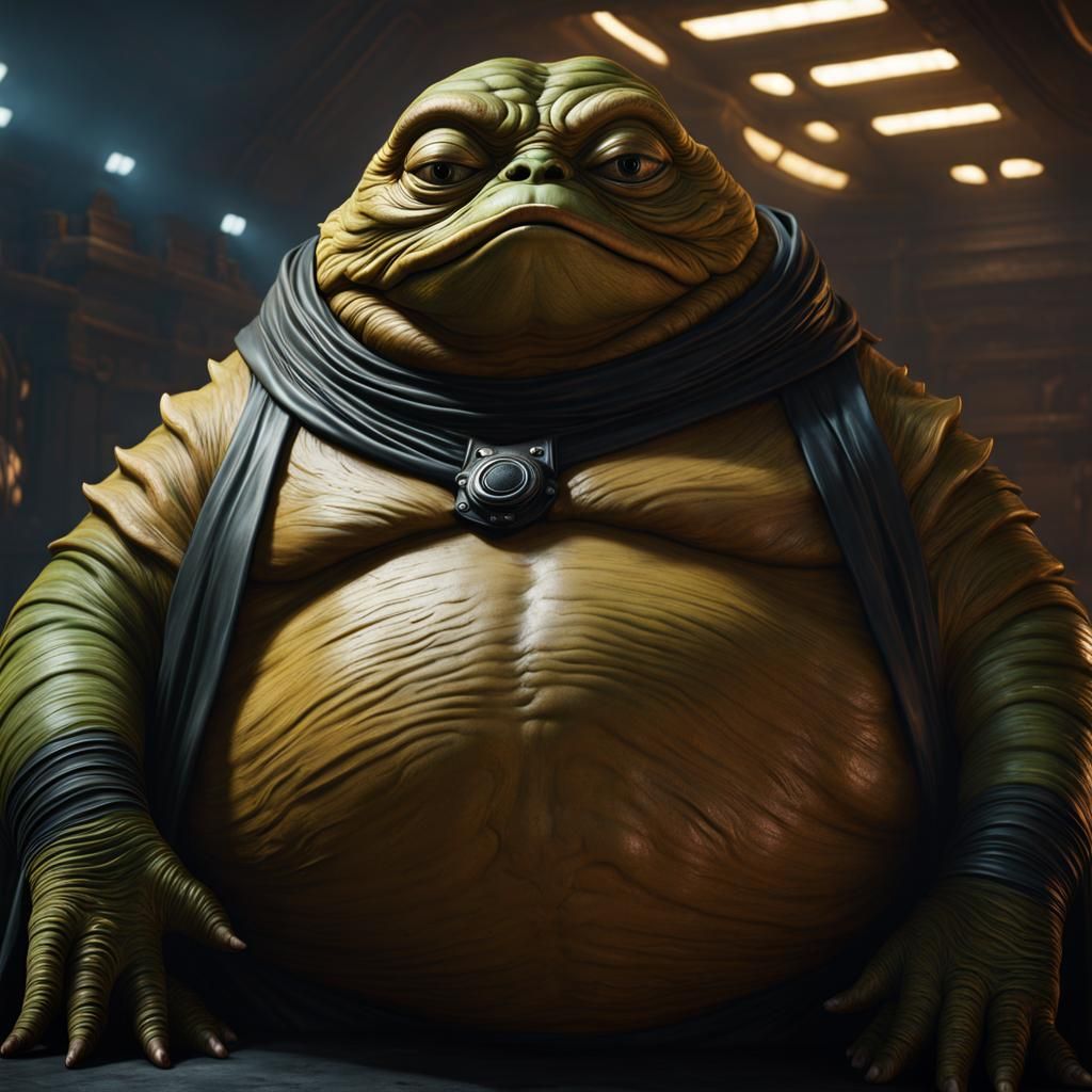 Jabba the Hutt's Latex Catsuit: Detailed Matte Painting