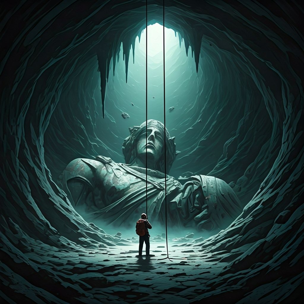 Cave Explorer Descends into Cyberpunk Cave