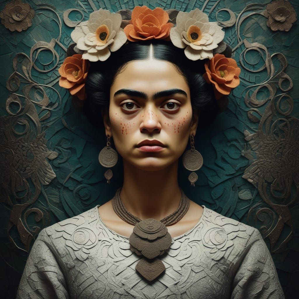 Dreamlike Portrait of a Melancholic Hispanic Woman