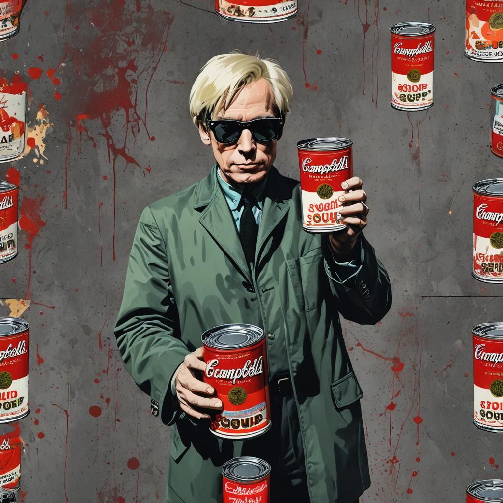 Pop Art Portrait with Campbell's Soup Can