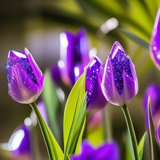 Crystal Tulip: Luminescent, Detailed Micro Photography