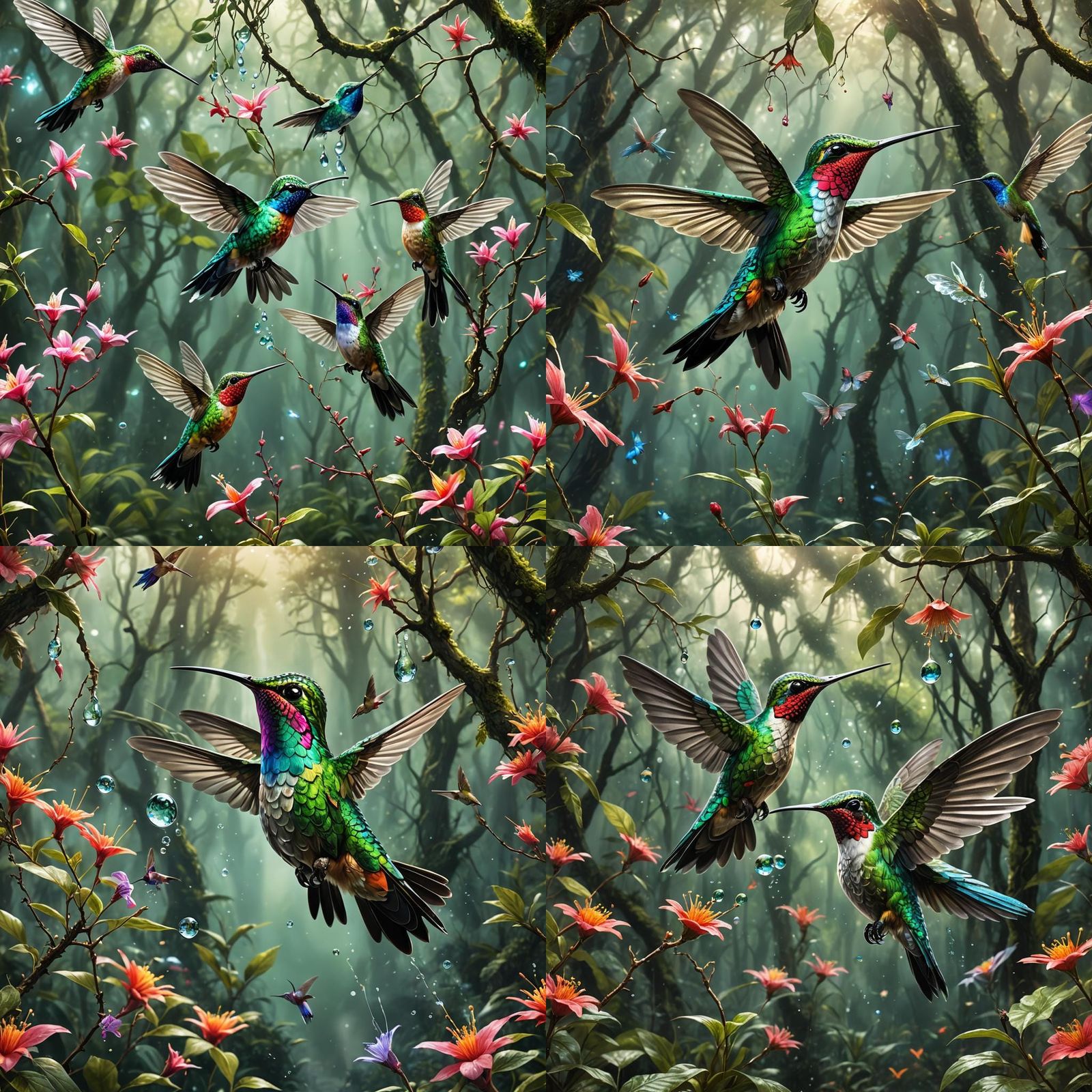 Magical Puppet Creature in Enchanted Hummingbird Forest