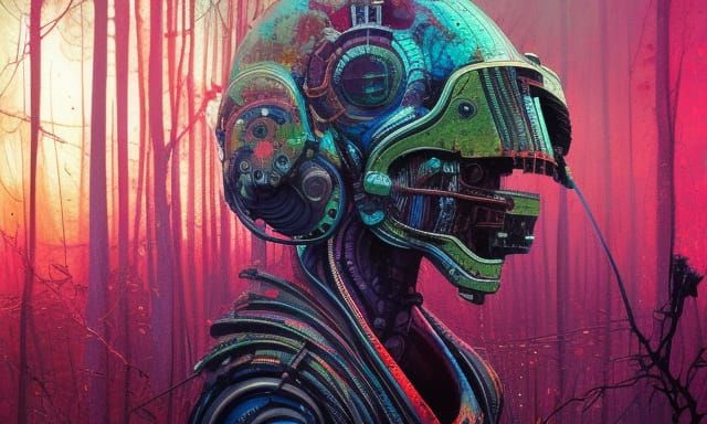 Dark Sci-Fi Concept Art in Psychedelic Colors
