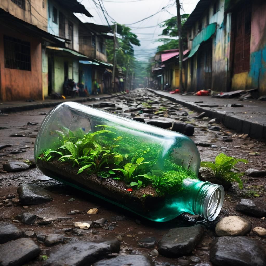 Costa Rican Rainforest Inside a Coke Bottle