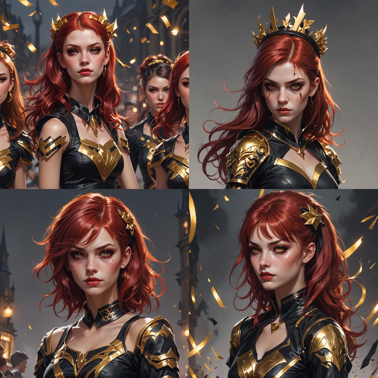 Vampire Cheerleader Portrait in Hyperdetailed Style