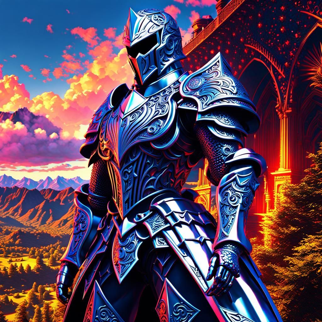 Knight in Jojo Pose with Detailed Armor