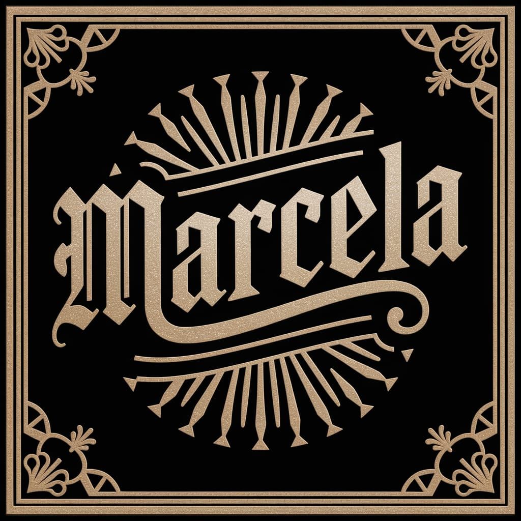 Vintage Gold Lettering in a Tribal Aesthetic