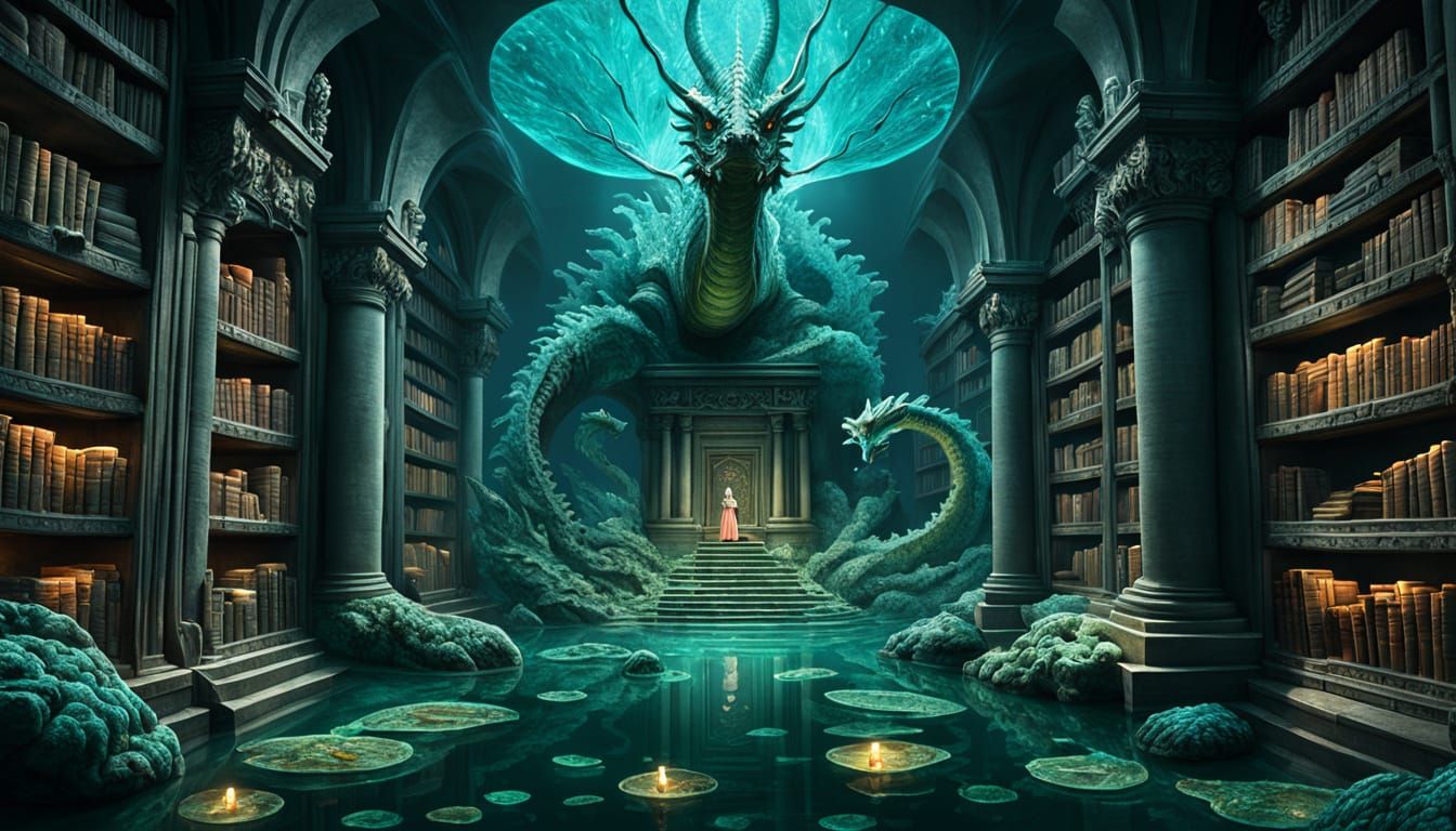 Sea Dragon Librarian in Deep-Sea Library