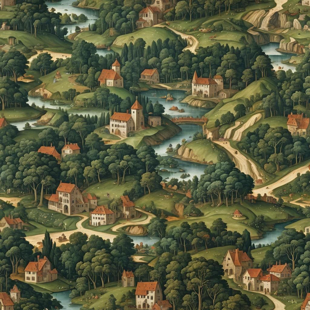 Idyllic Landscape in Renaissance Style