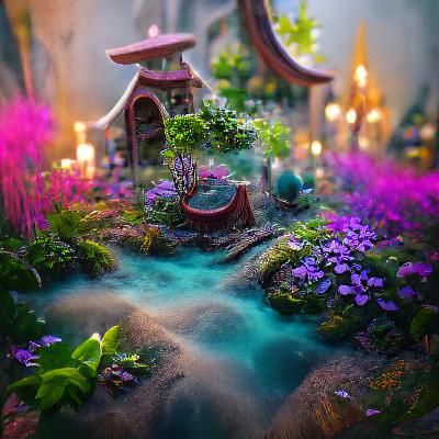 Fantastical Hidden Fairy Garden in Detailed Matte Painting