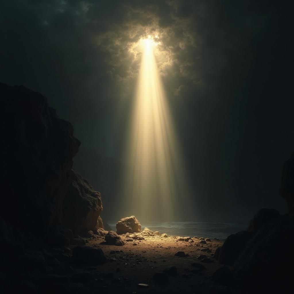 Radiant Light Illuminates a Dark Landscape