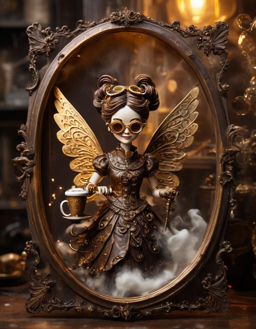 Coffee Fairy in steampunk style