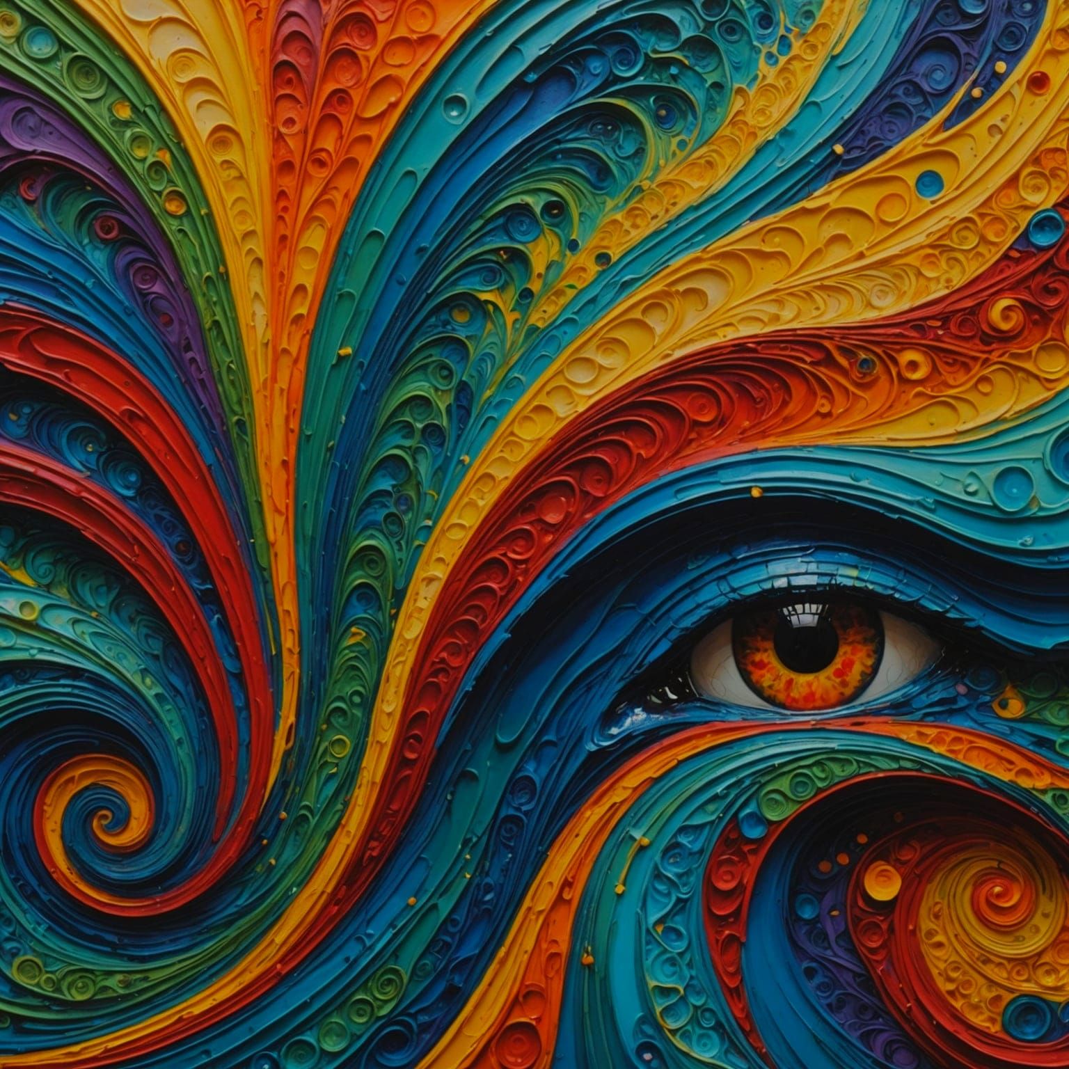 Hyperrealistic Face with Abstract Expressionist Painting Sty...