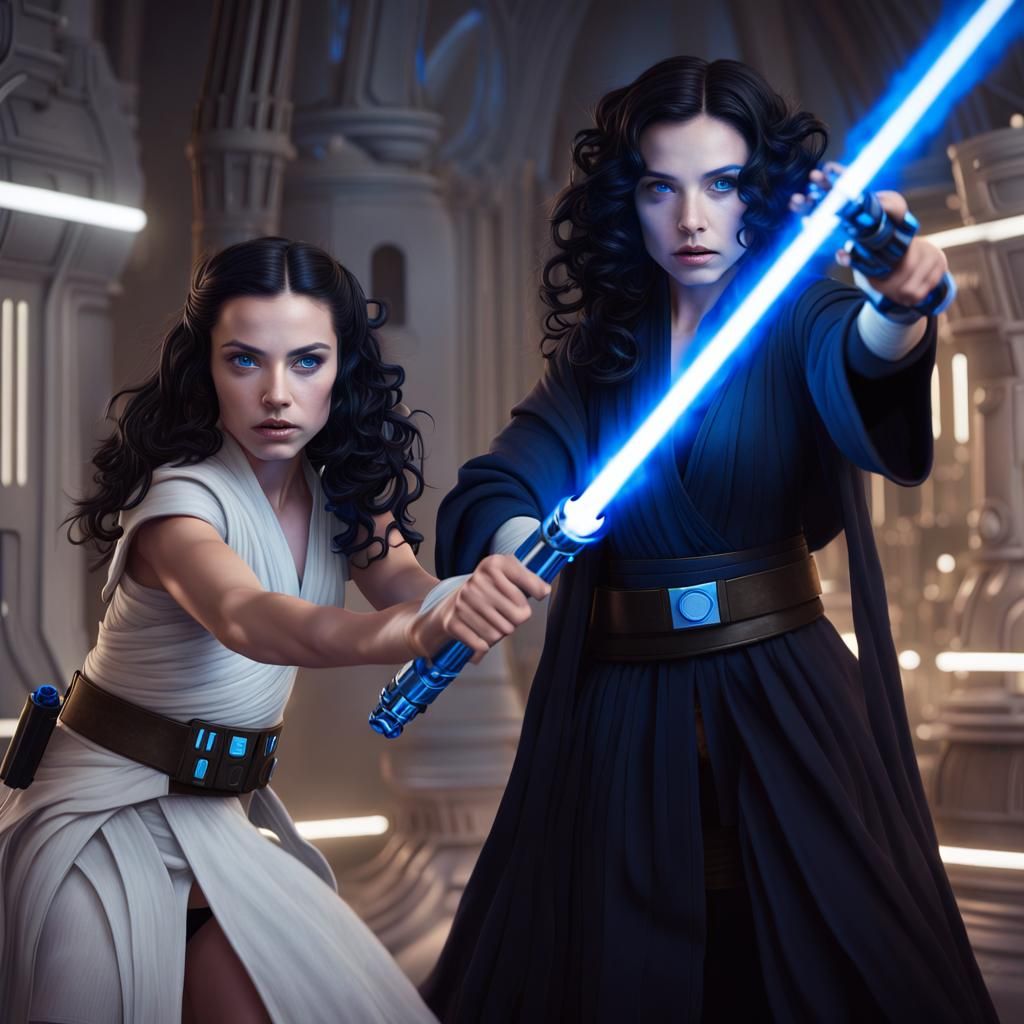 Jedi Master Teaching Apprentice: Fantasy Concept Art