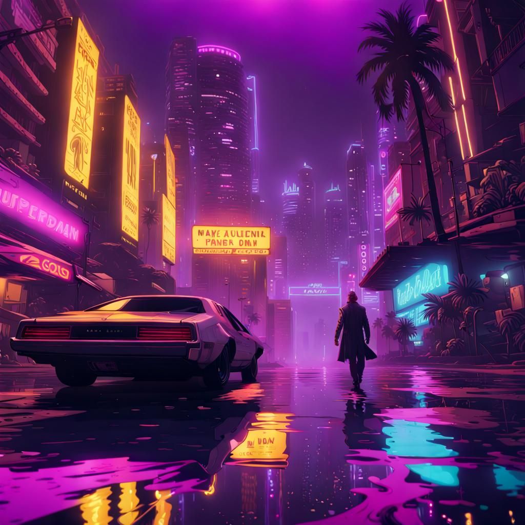 Cyberpunk Vice City in Deep Color