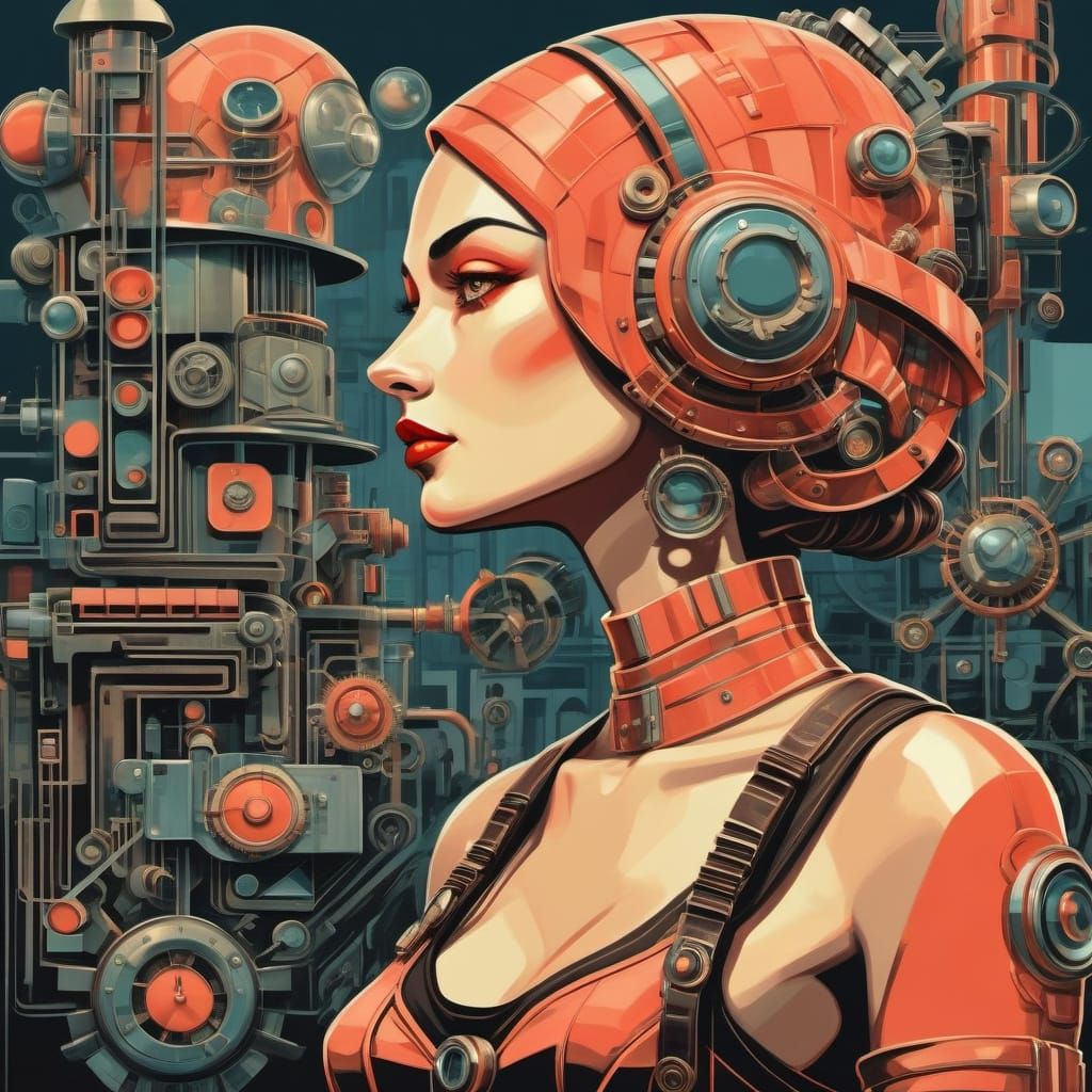 Cubist Dieselpunk Coral