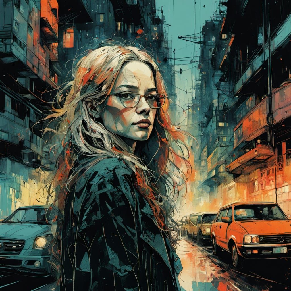 City Punk in Vibrant Digital Art Style