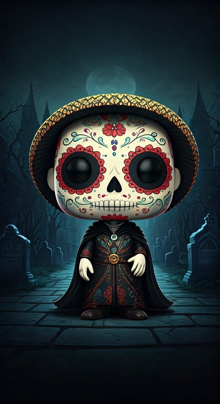Day of the Dead Alebrije FunkoPOP in Cemetery