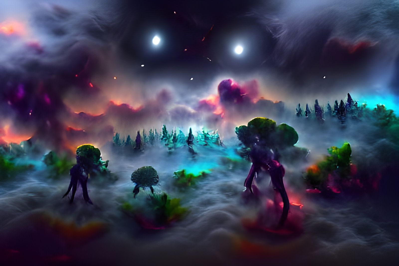 Haunted cosmic forest