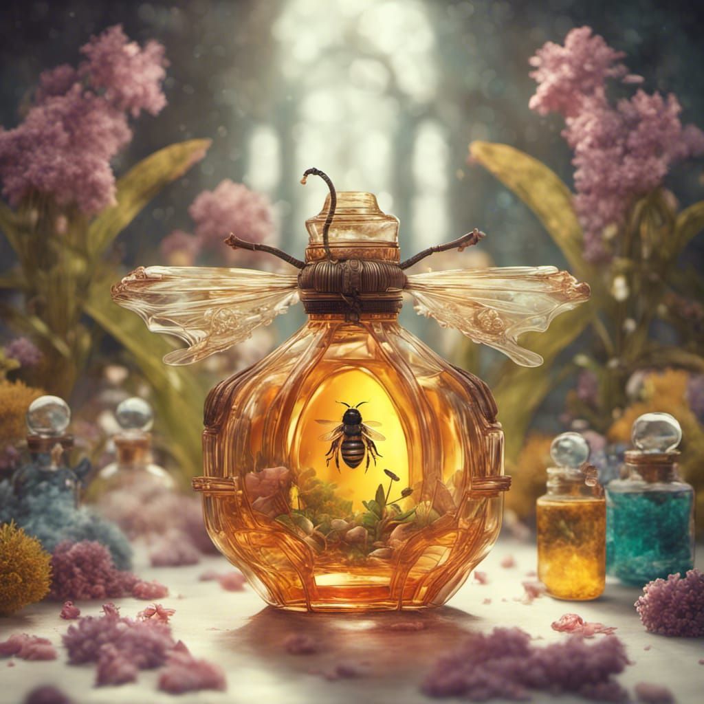 Magical Art Nouveau Perfume Bottles with Bees