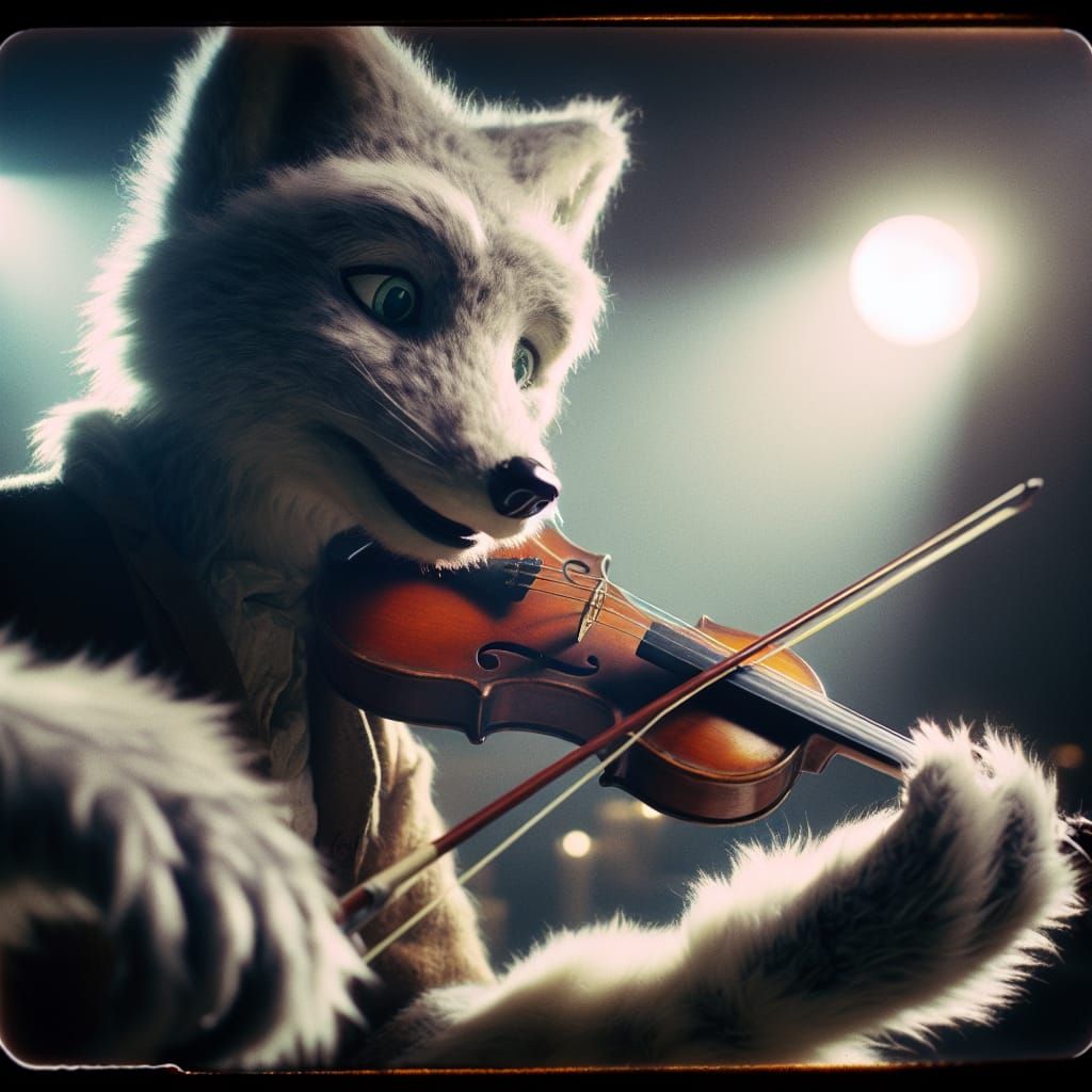 Anthropomorphic Arctic Fox Plays Violin in Film Still