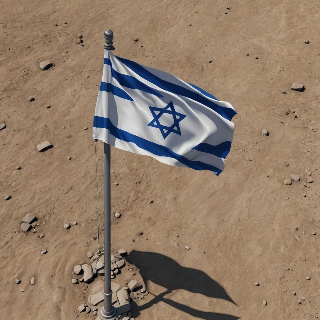 Israeli Flag in 3D Anime Style