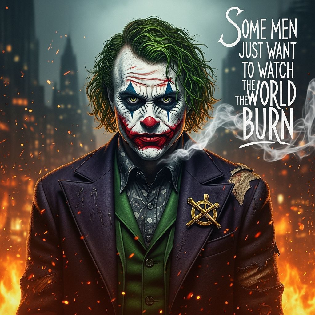 Chaotic Anarchist as Joker in Burning Gotham, Noir Style