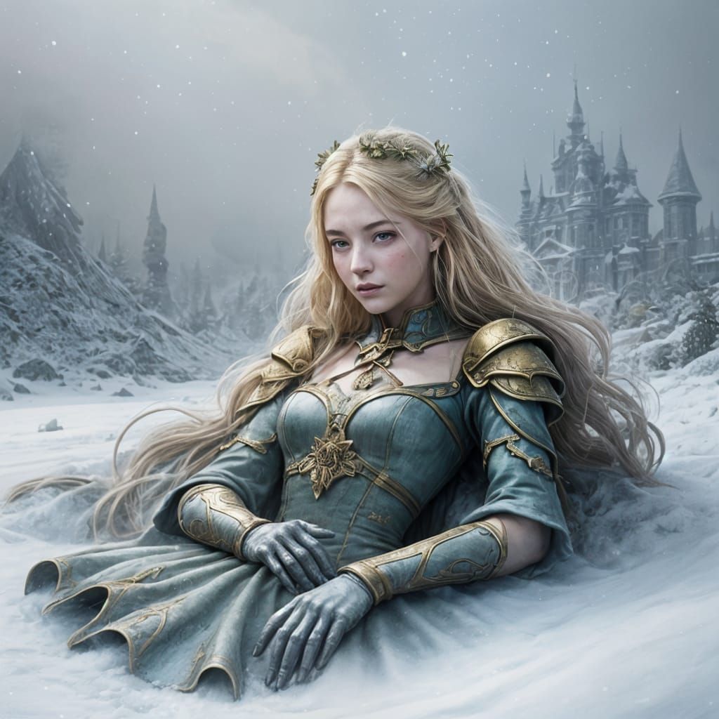 Fallen Woman in Detailed Matte Painting