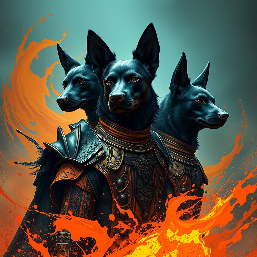 Three-Headed Dog Guards Underworld Realm