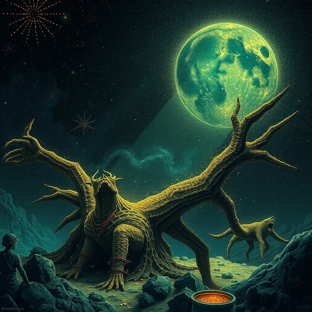 Death's Triumph in Ethereal Landscapes